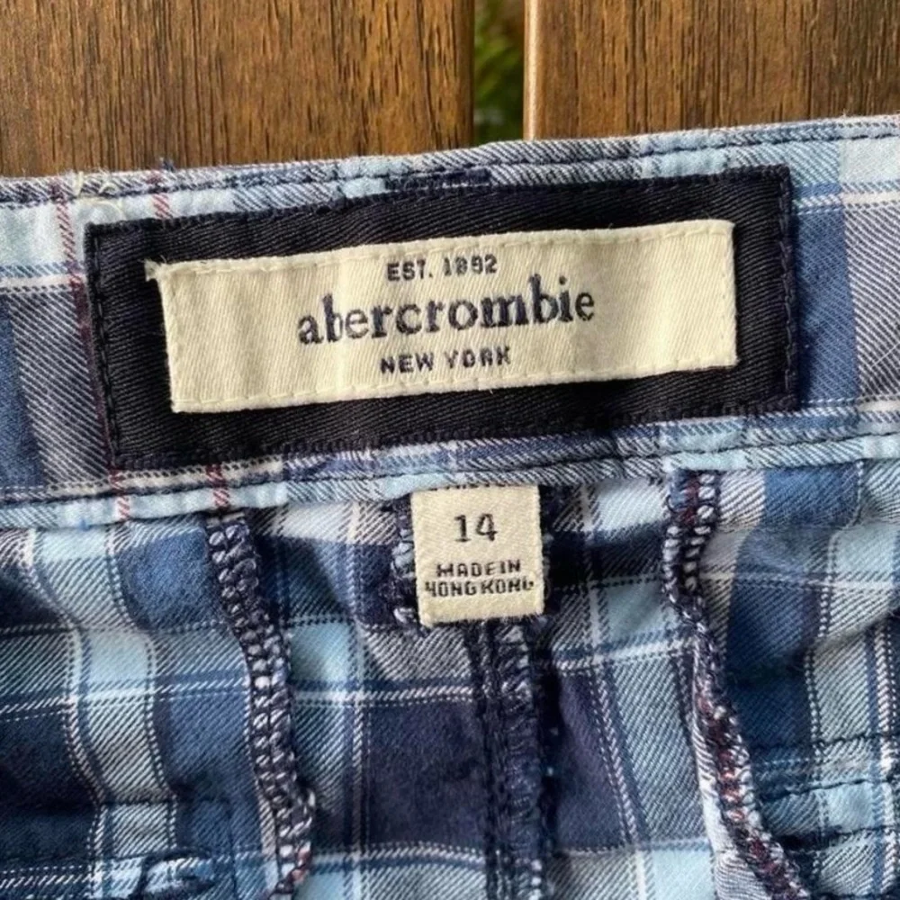 Y2K Abercrombie Blue Plaid Bermudan Shorts Preppy Coastal